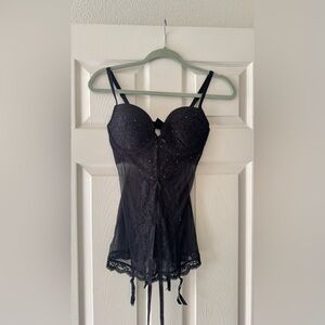 NWT Victoria Secrets Lace rhinestone Babydoll Lingerie